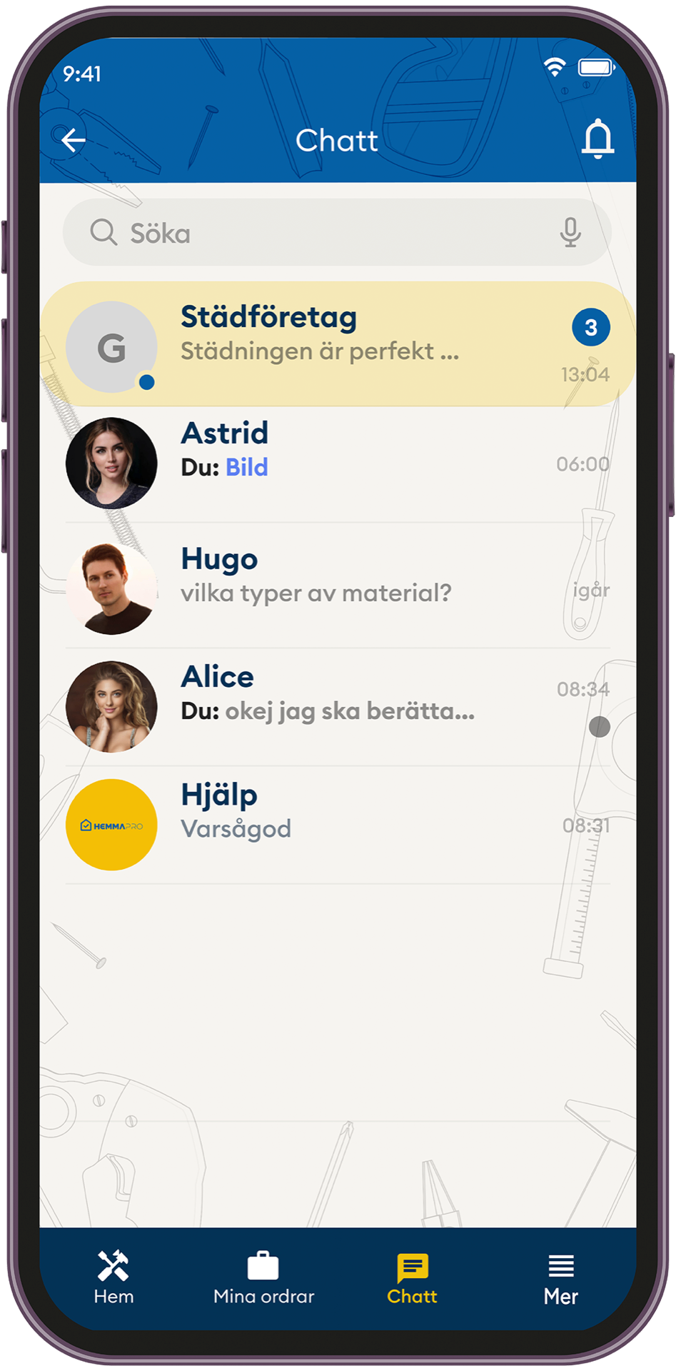 In-app chat & support