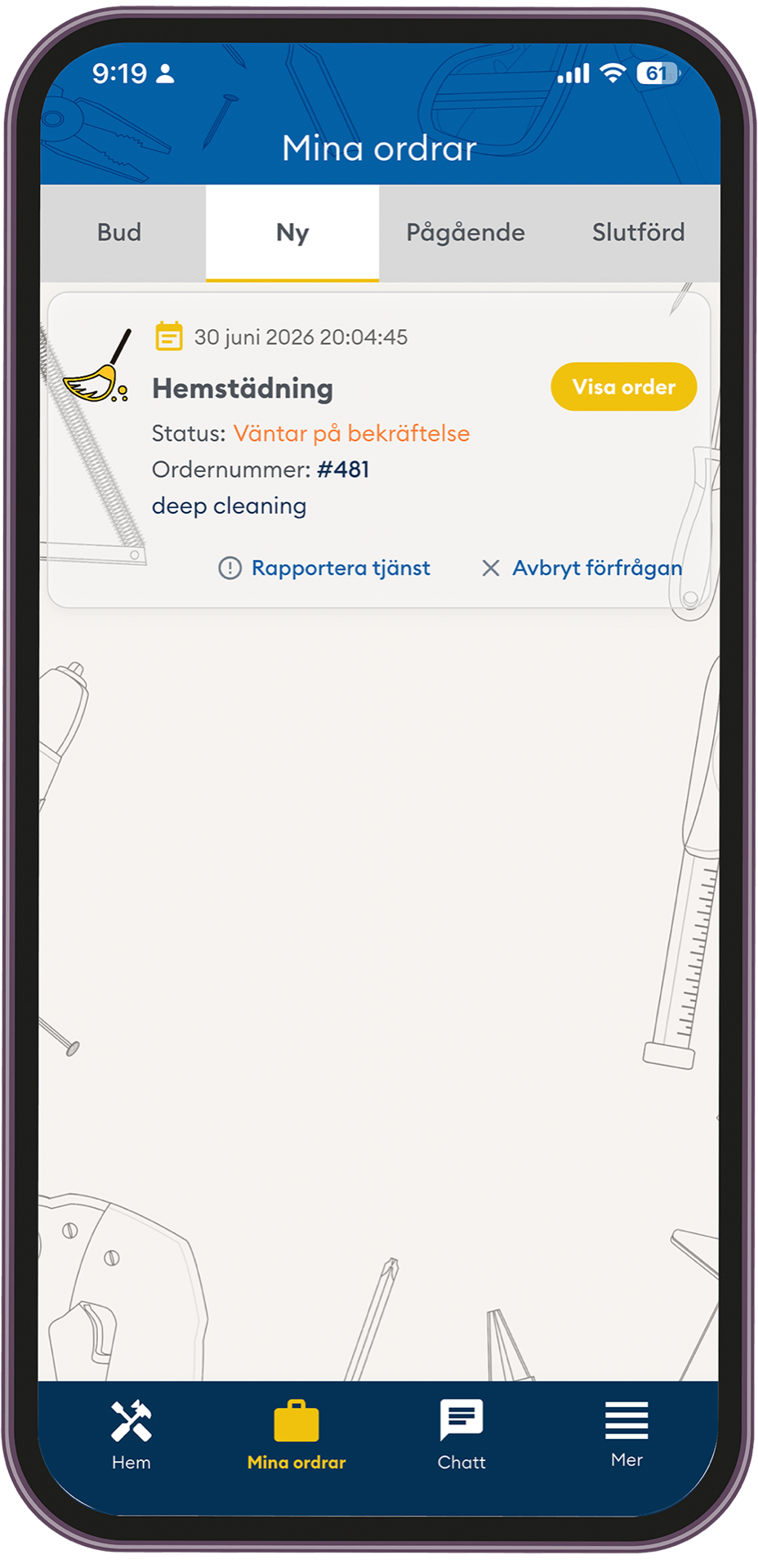Följ bokningens status