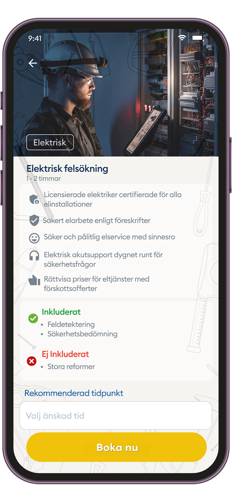 Tjänstedetaljer – Elektrisk felsökning